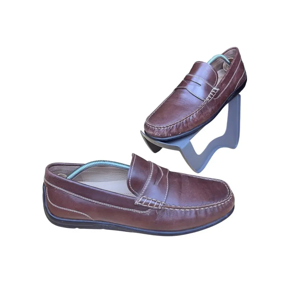 Ecco Classic Moc 2.0 Loafer Moccasin Shoes Genuine Leather Brown EUR‎ 44 US 11